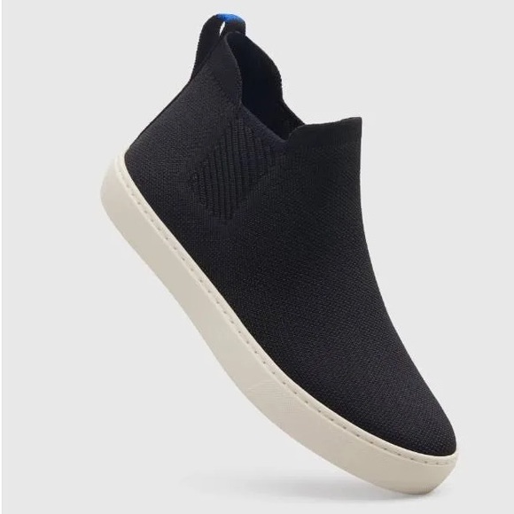 Rothy's The Chelsea Black Hi Top Sneaker Sporty Pull On Shoes Women’s Knit Boot - Picture 6 of 9